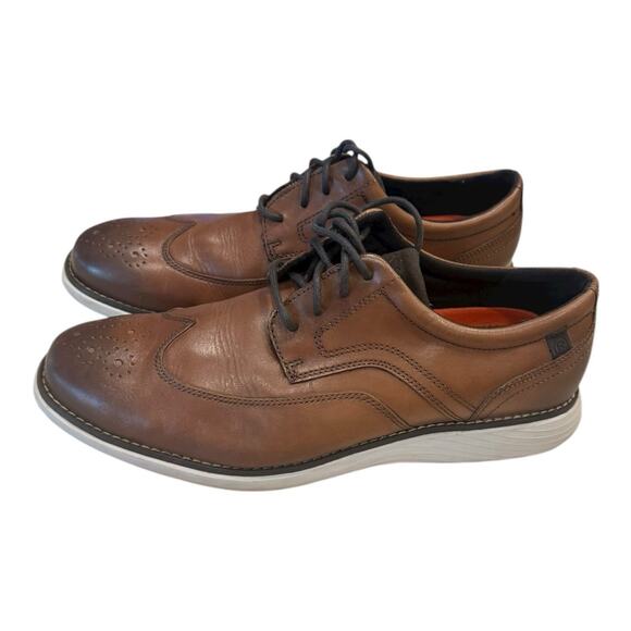 Rockport Men's Shoes Garett Wingtip Leather Derby Comfort Oxford Brown Sz 8.5 - Picture 3 of 10